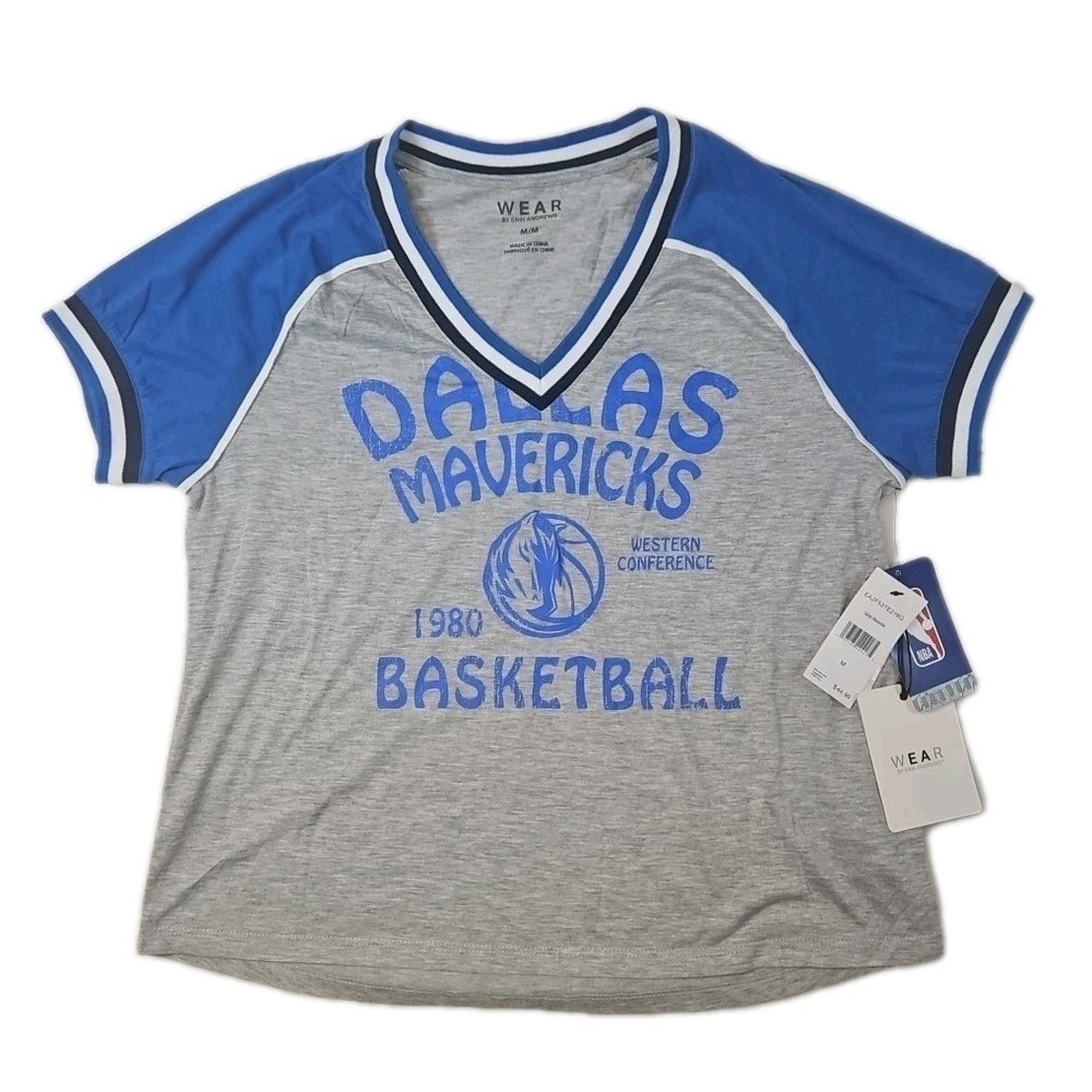Wear By Erin Andrews Gray Dallas Mavericks Women's T Shirt  Size L NWT
